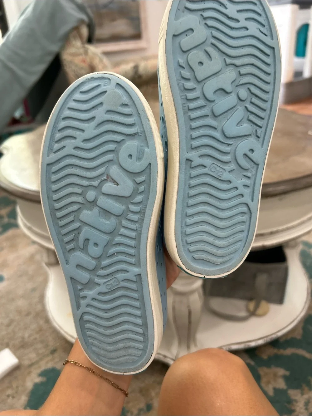 Native Kids Light Blue Slip-On Waterproof Sneakers Casual Summer Unisex Shoes